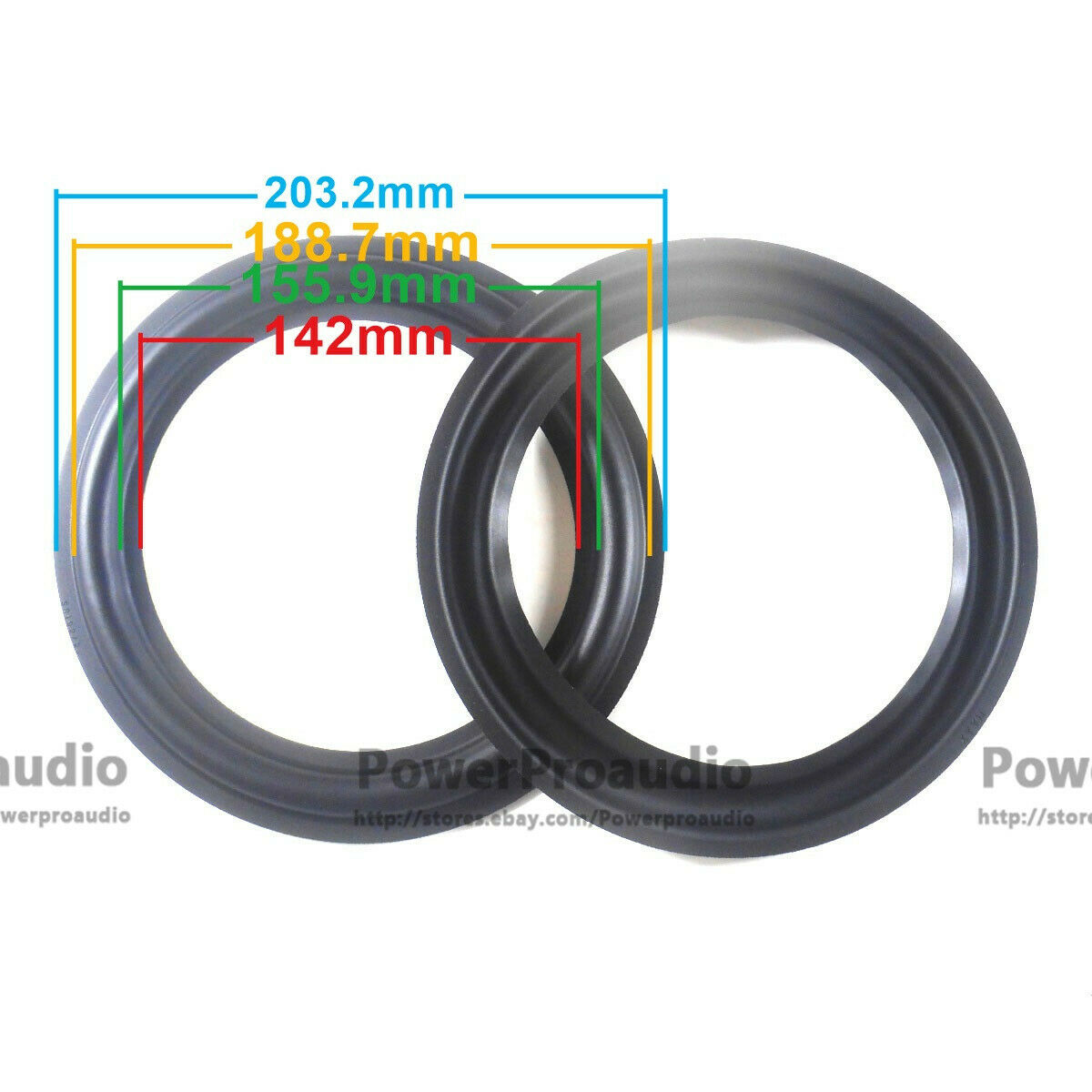 2pcs 8Inch Rubber surround DIY Fit For scan--speak  Speaker 203-188-155-142MM