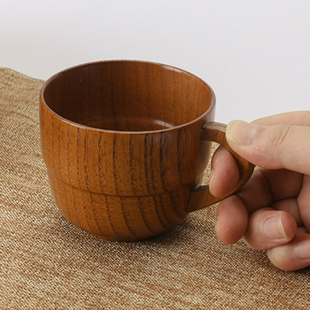 Wooden Cup Handmade Coffee Tea Beer Juice Milk Mug Drink 8.5cmx7cm