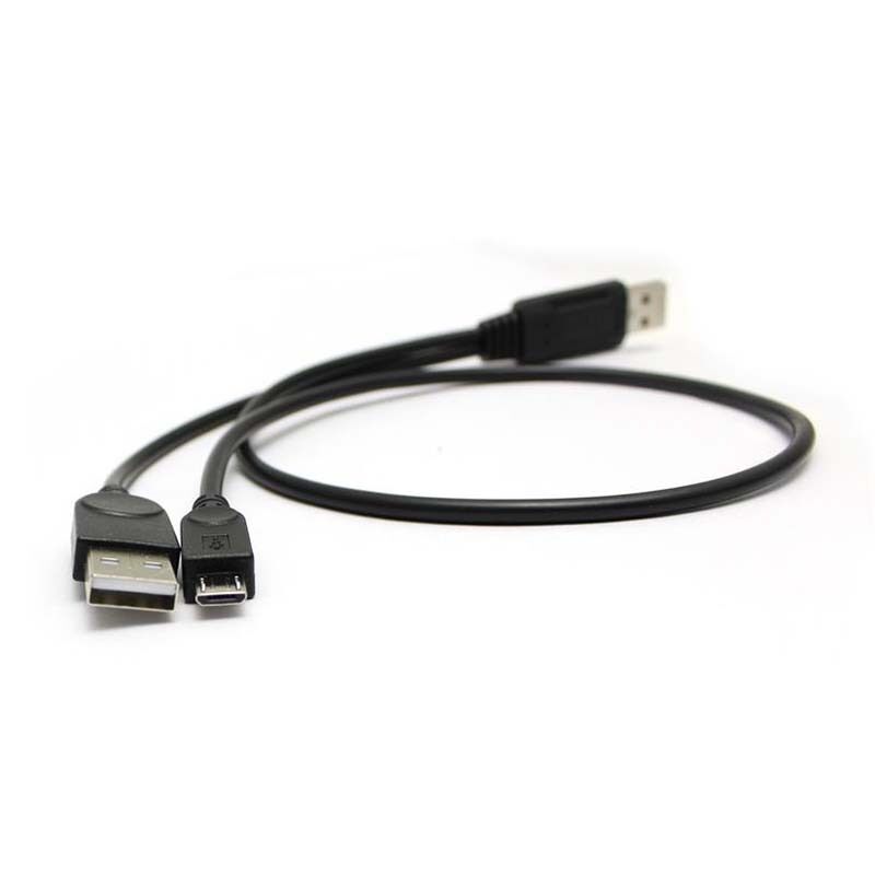 New USB 2.0 A Male to A Male + Micro 5pin Male Data Power Y Cable HDD Hard Drive