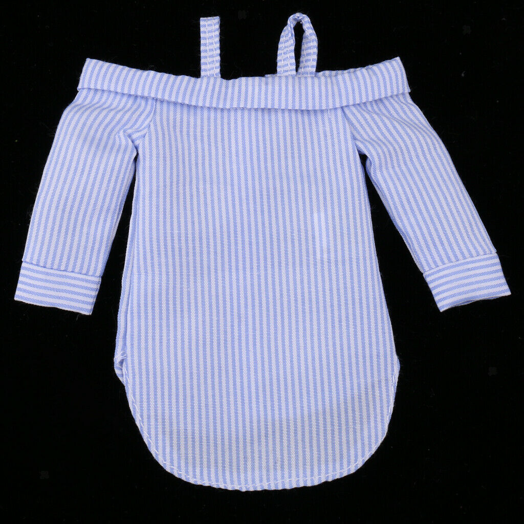 Striped Shirt Leaking Shoulder Tops Party Outfit for 12inch Blythe Momoko Licca