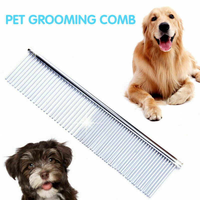 Pet Cat Dog Stainless Steel Double Row Teeth Grooming Hair Comb Brush Fur Rake