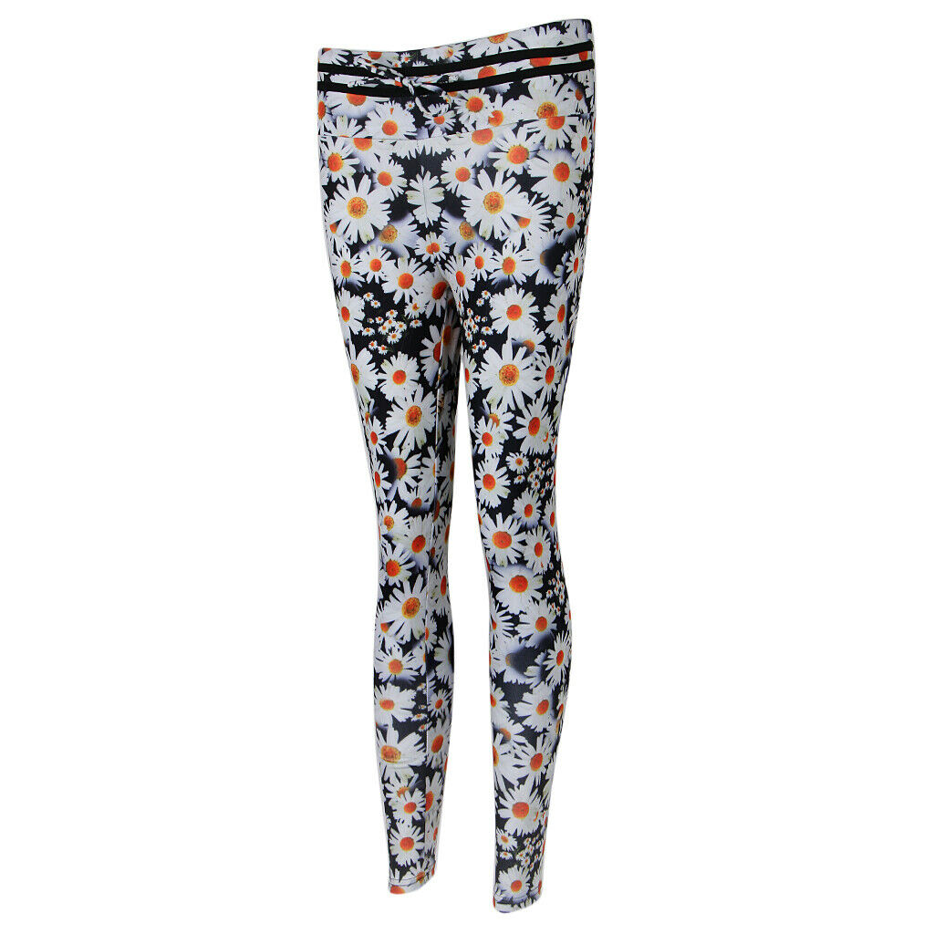 Daisy Floral Print Women Girls Yoga Gym Leggings Compression Sports Pants M
