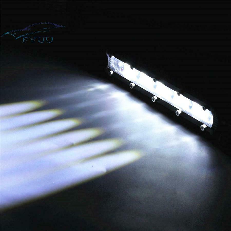 8''60W Single Row Car SUV Off road 6D Aluminum Flood Beam LED Work Light Bar