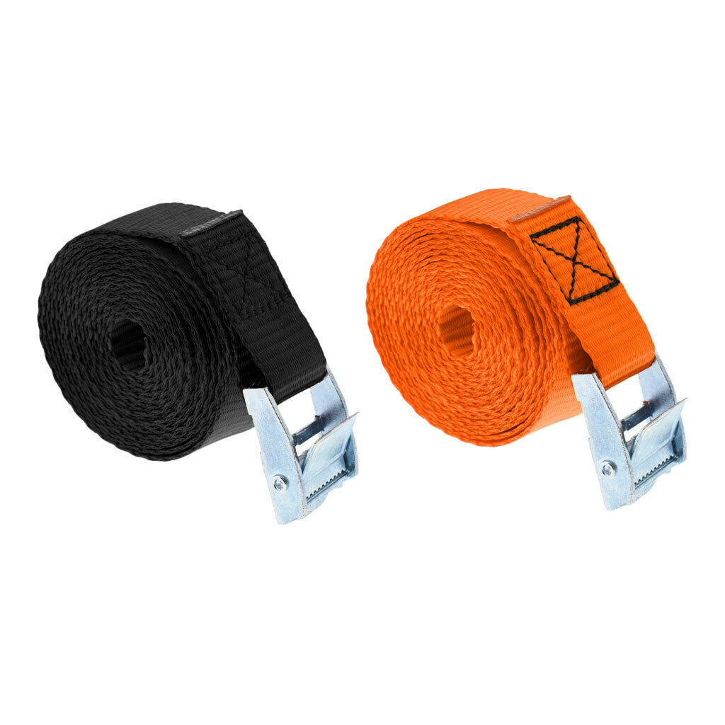 2Pcs Durable Webbing Kayak Cam Tie Down Strap Cargo Luggage Bag Belt With Metal