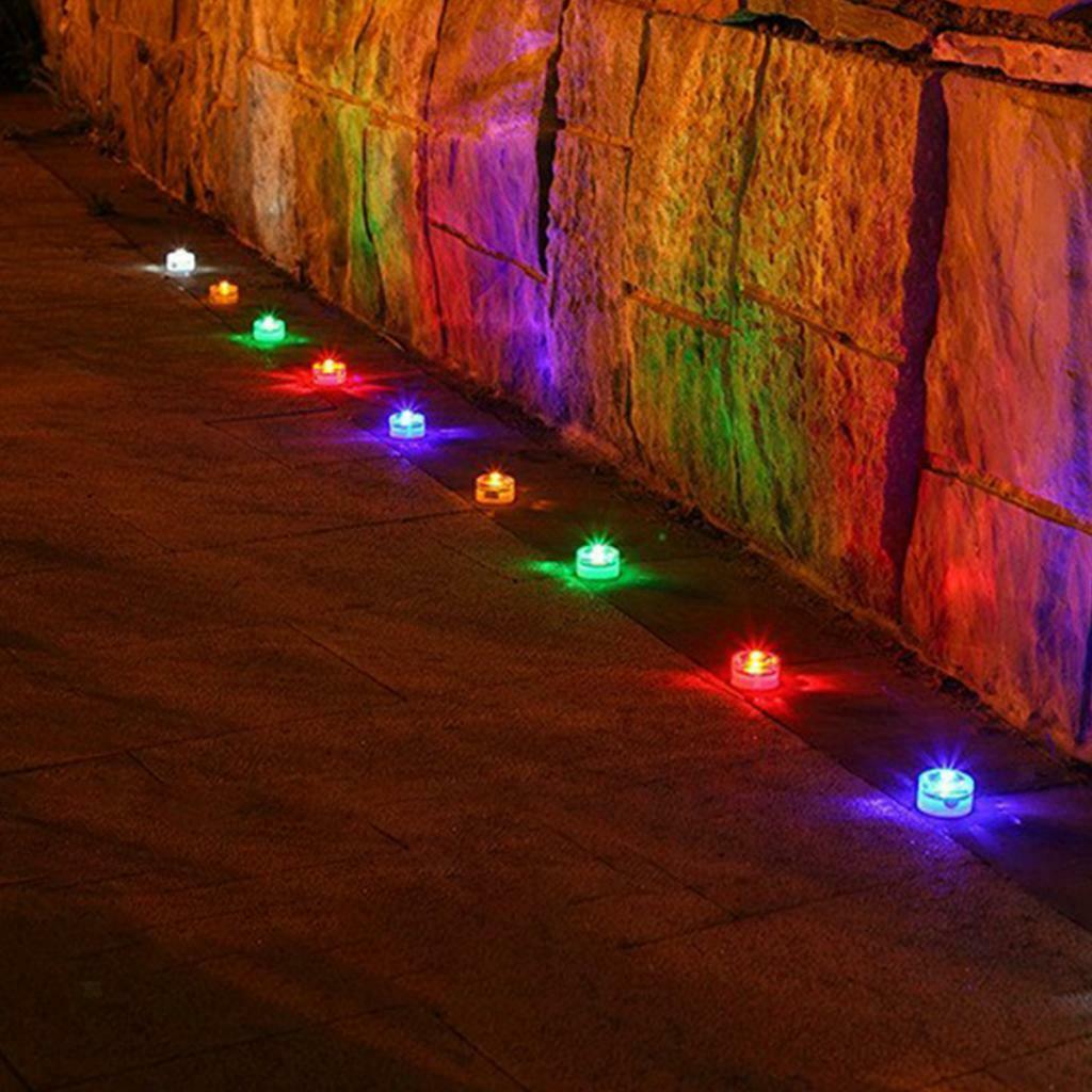 LED Solar Power Buried Light Under Ground Lamp Outdoor Path Decking red