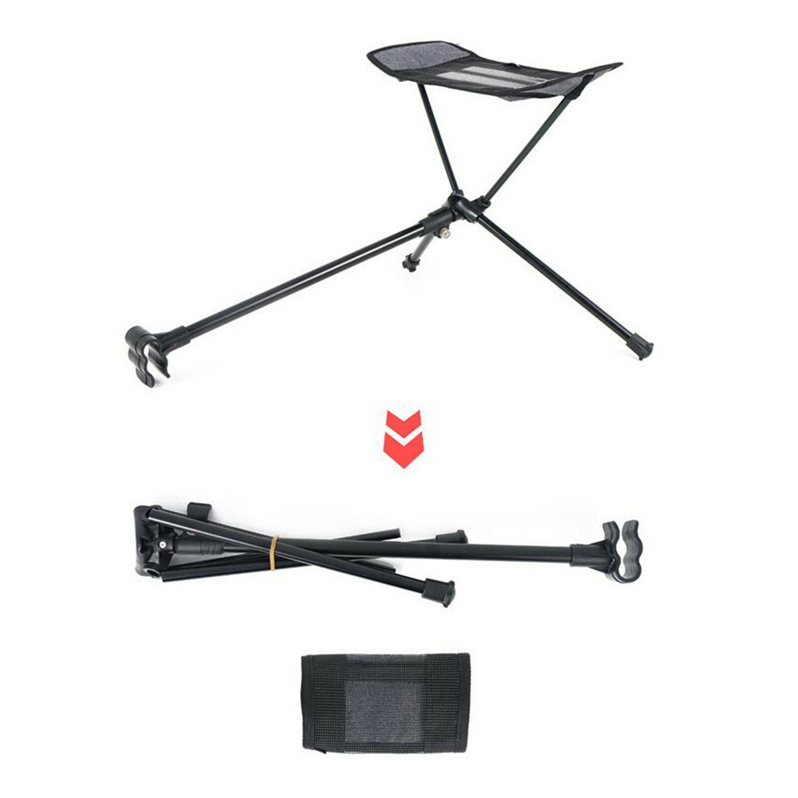 Folding Chair Footrest Ultralight Anti-slip Foldable Footstool w/ Carry Bag