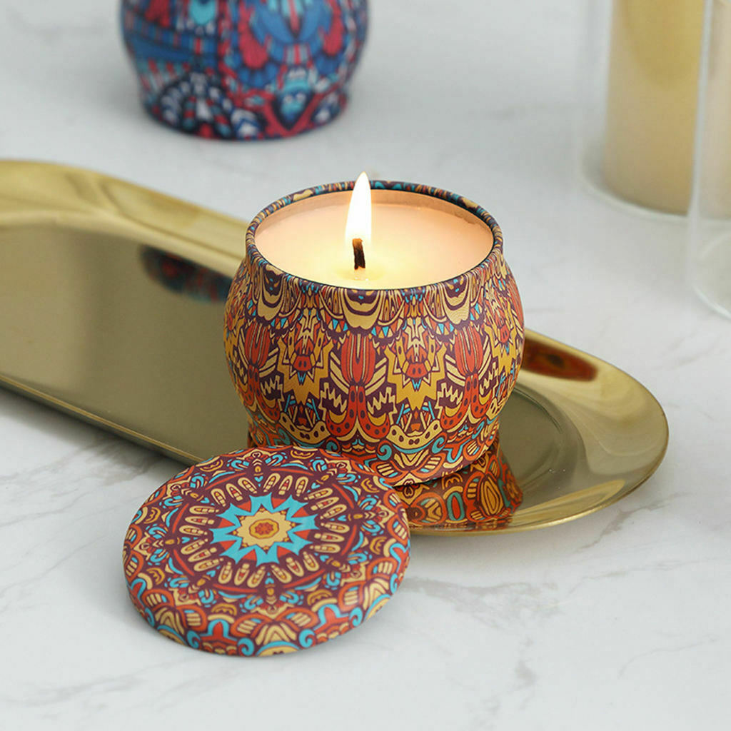 4pcs DIY Candle Containers with Lids for Storage Essential Oil Camping
