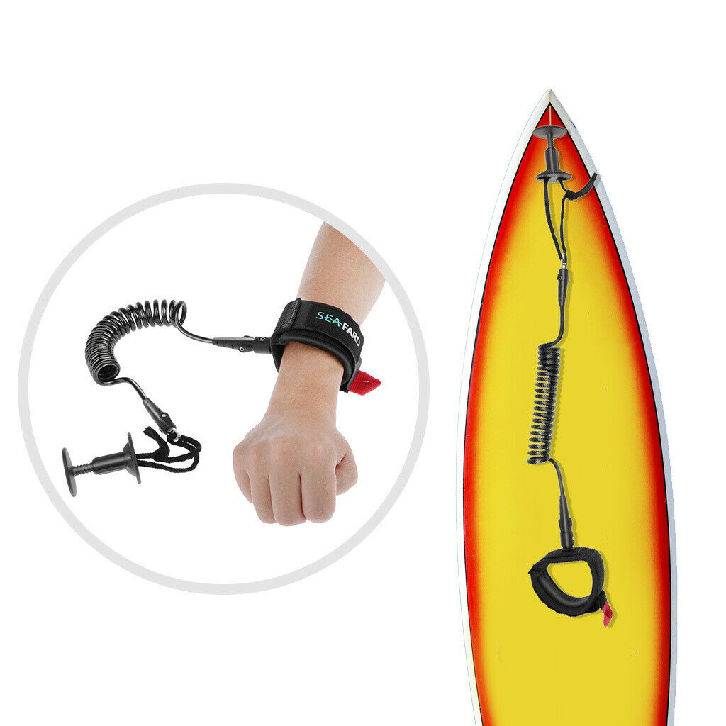 2 Pieces Body Board Leash 5ft 5.5mm Coiled Wrist Coil Leash for Surfing