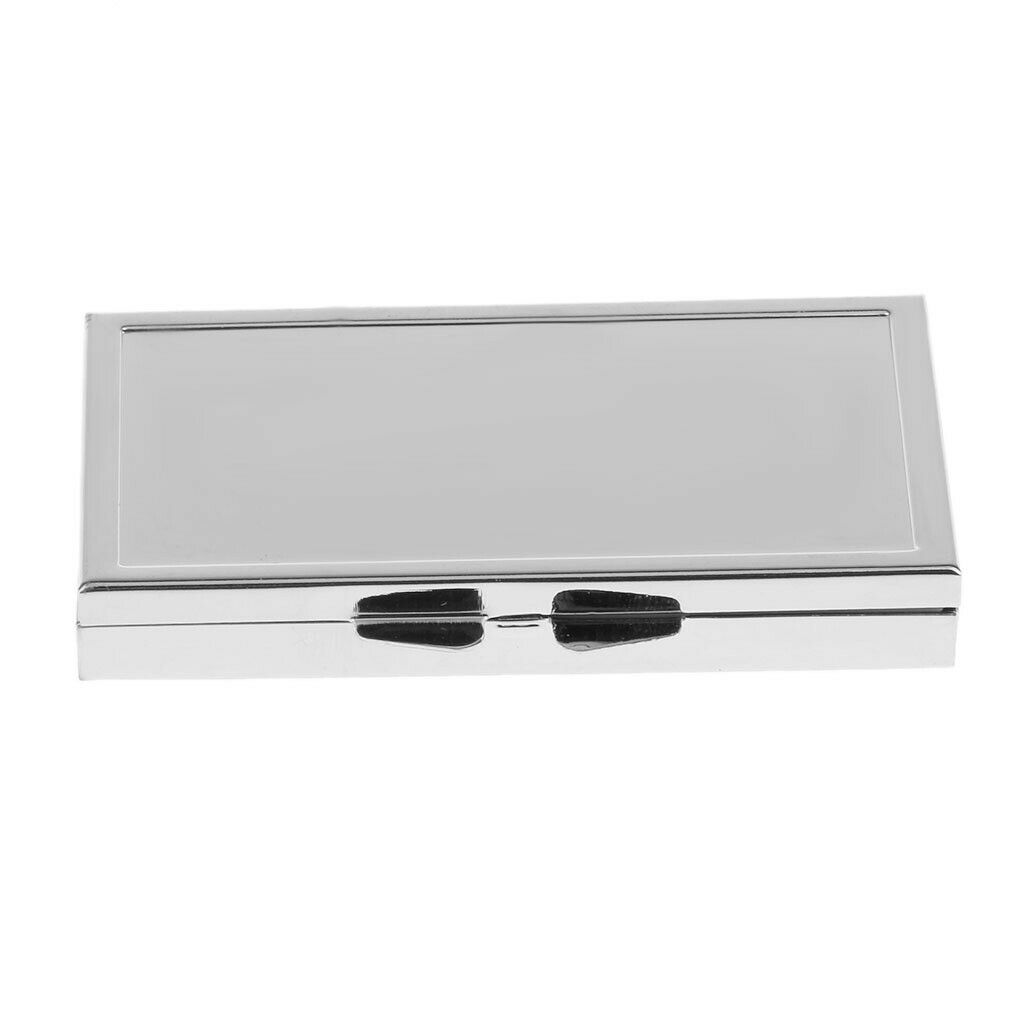 2 Pieces Travel Metal Pill Box Medicine Organizer Container Case Storage