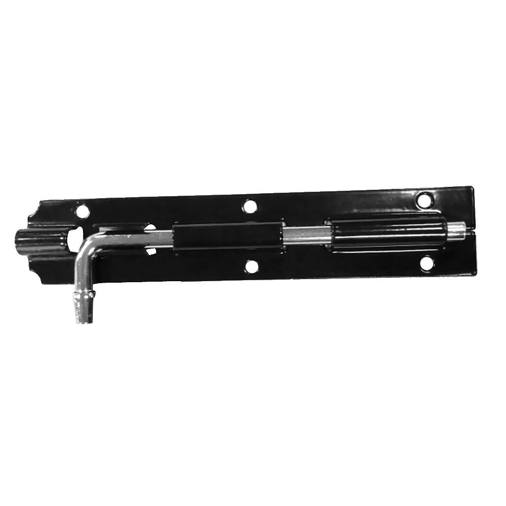 Black Iron Door Latch Barrel Slid Bolt Hasp Staple Gate Lock Safety 15x2.8cm