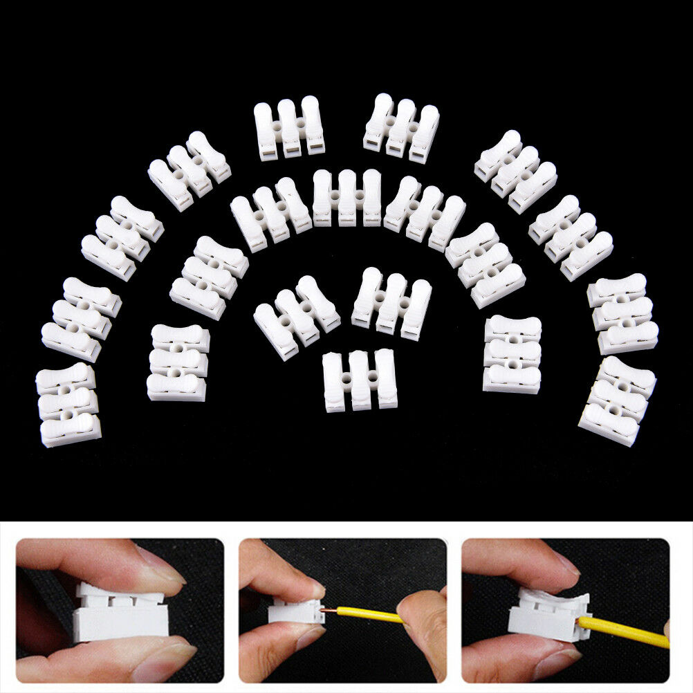20x Self Locking mini 3Pin Cable Connectors Quick Splice Lock Wire Terminal  SJ