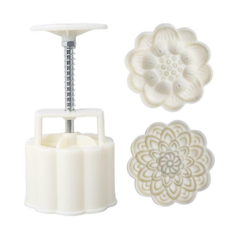 2 Pcs Stamps Lotus Moon Cake Pastry Mold Press Mooncake Cookies Mould 150g