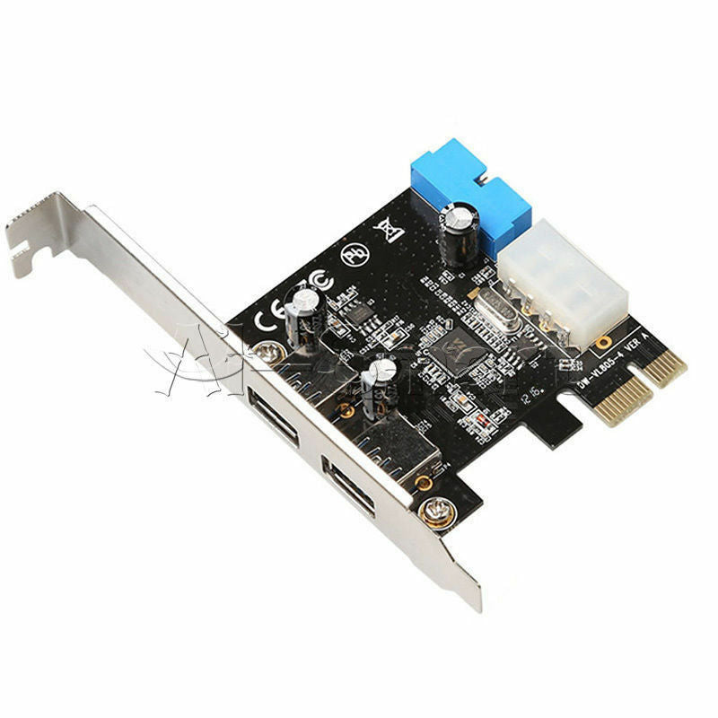 PCI 2Ports Exprimer USB 3.0 Panneau Avant + 4-Pin & 20 Broche ContrÃ´le Carte (B)