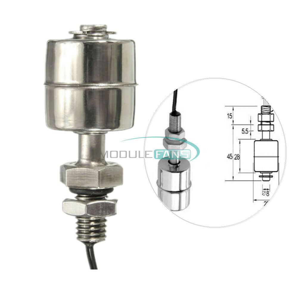 2PCS MINI Indicator Vertical Level Sensor Stainless Steel Float Switch 45mm