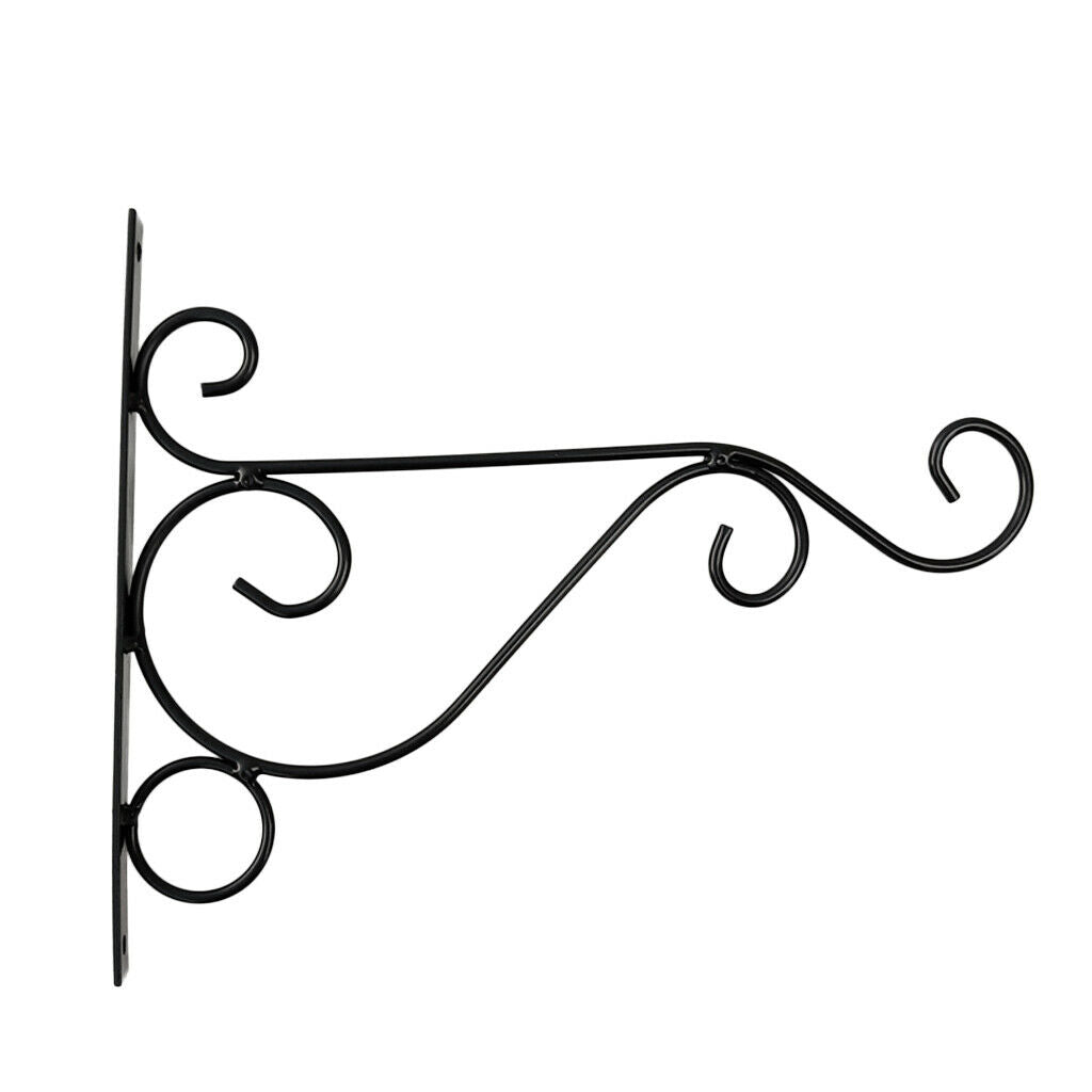 Metal Hanging Plants Bracket Black Flowerpot Hanger Holder Rack Wall Hook