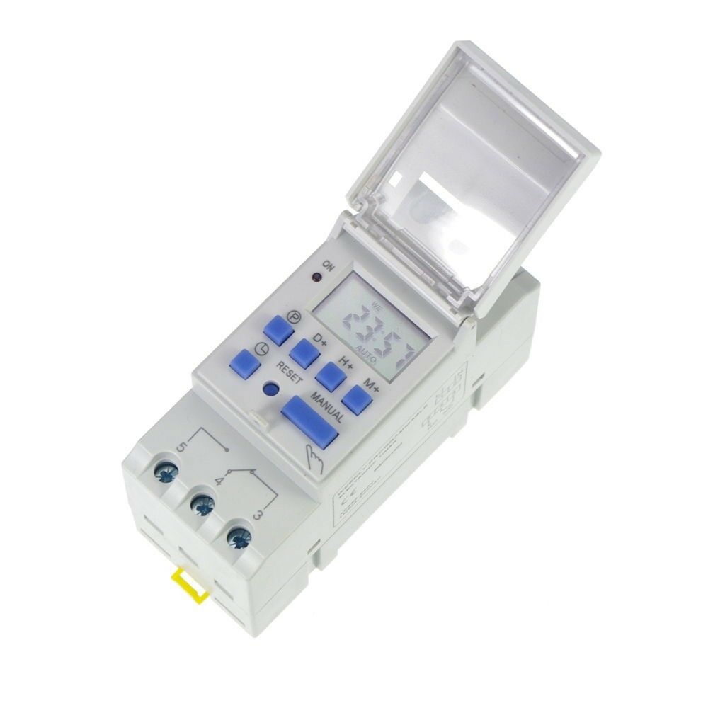 2pcs DIN RAIL DIGITAL PROGRAMMABLE WEEKLY TIMER Relay