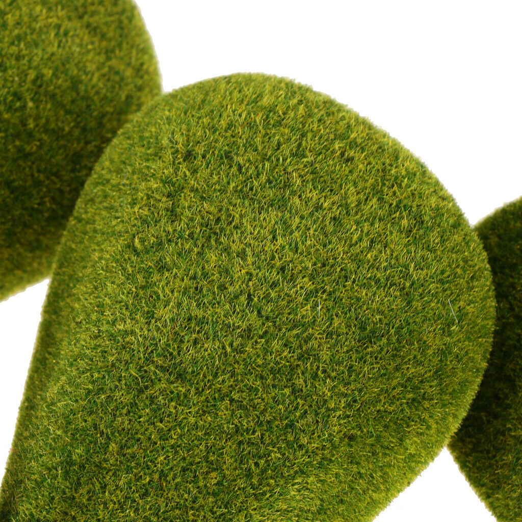 4pcs Artificial Moss Stones Grass Green Plant Potted Home Garden Decor Micro
