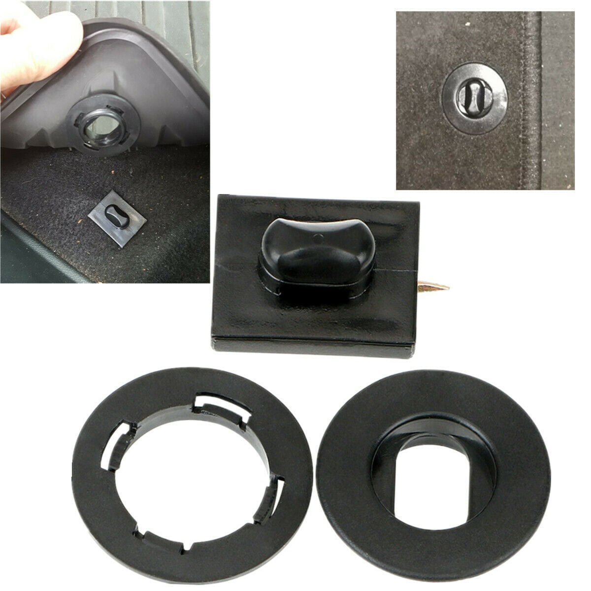 10 Pairs Car Floor Mat Carpet Securely Fixed Buckle ABS Plastic Black Cross lock