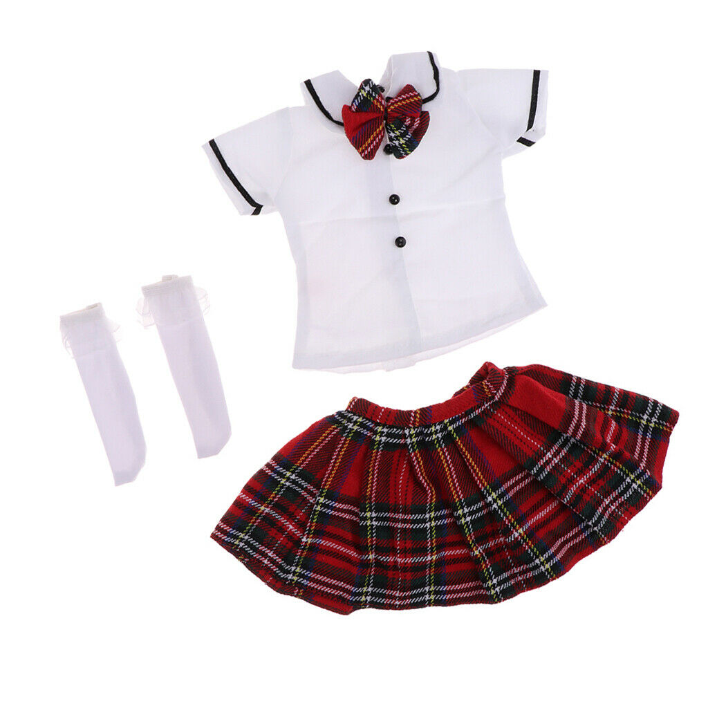 Lovely T Shirt Plaid Skirt Party Clothes Set for 1/3  Sd