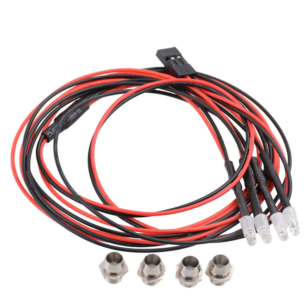 4pcs White And Red LED Lamp 3mm Upgraded Accessory for 1/10 1/16