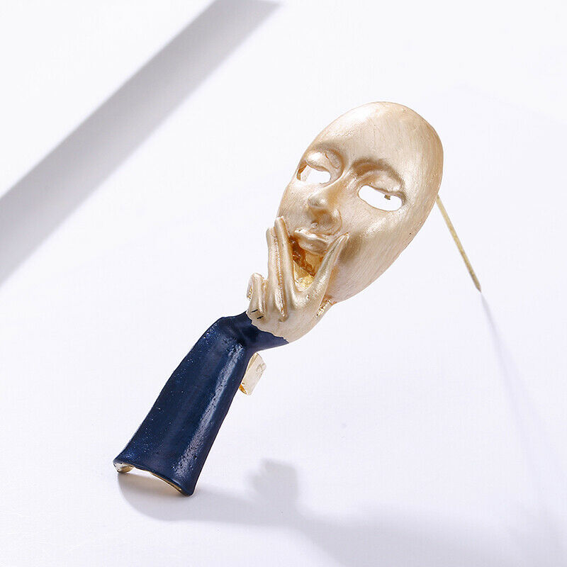 Fashion Enamel Hand Face Brooch Collar Clip Badge Pins Women Men Jewelry .l8
