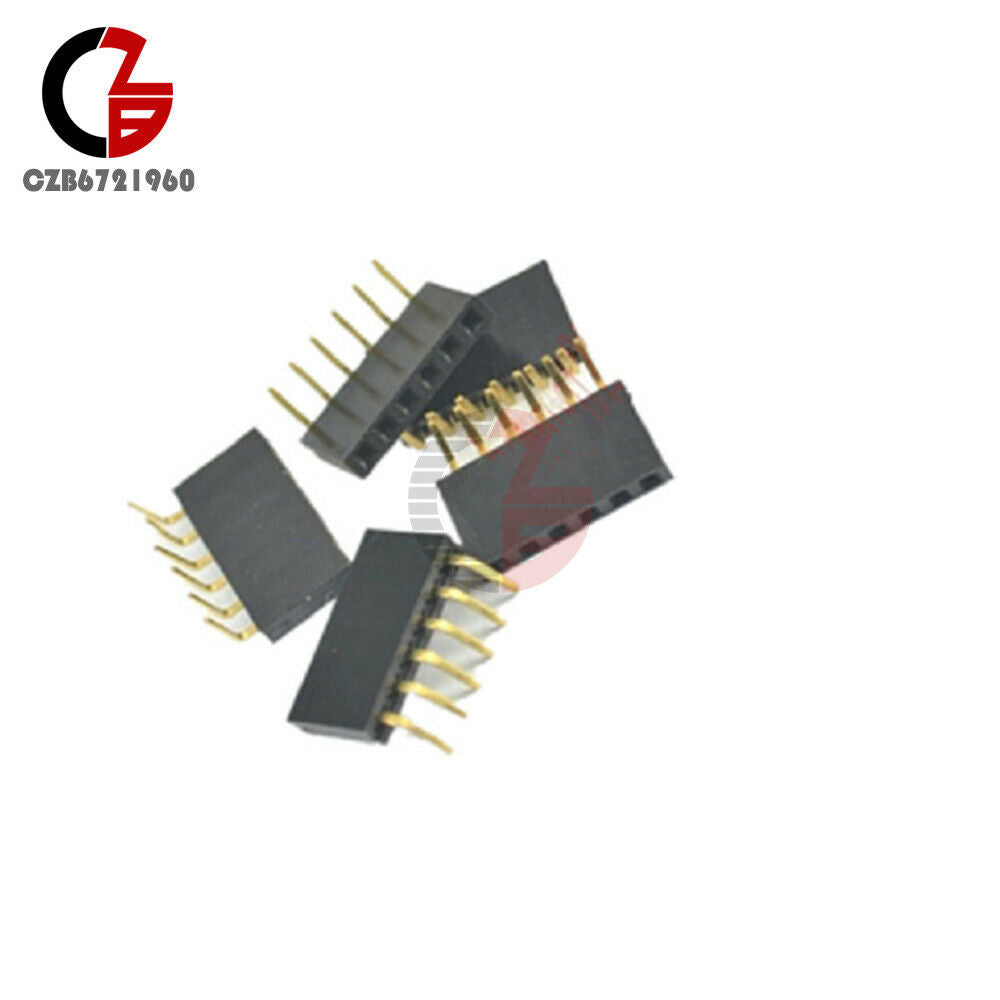 10PCS 1x6Pin Single Row Right Angle Female Connector 2.54mm Pitch Header Socket