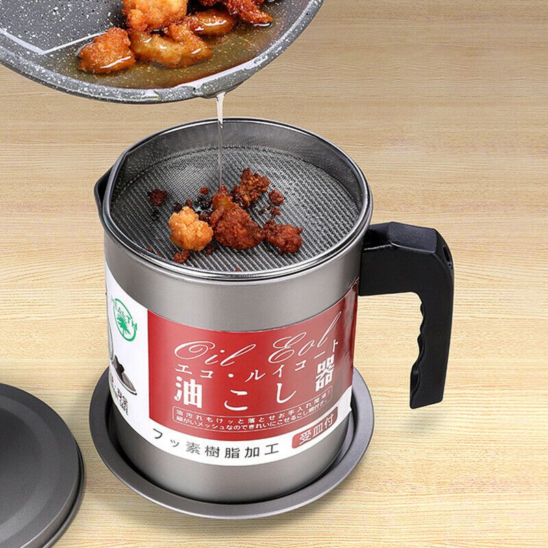 1.4L stainless steel filter oil tank large capacity storage filter oil Pot