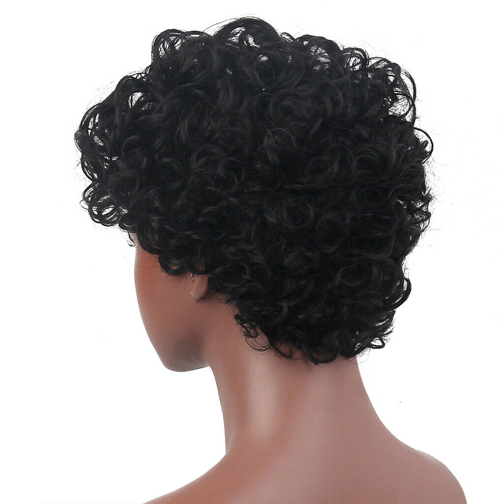 11" Short Curly Wigs for Black Women Natural Synthetic Hair