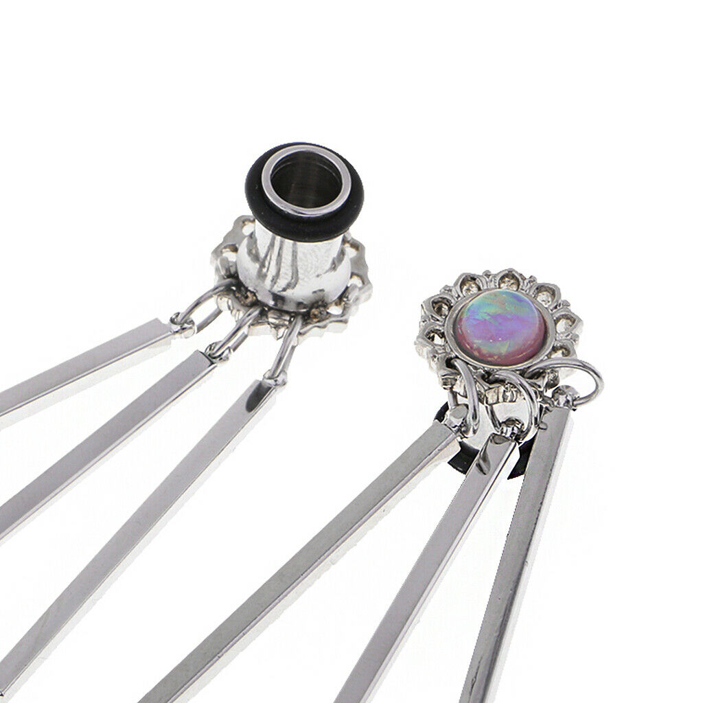 Stainless Steel Dangle Pendant Ear Plugs Tunnels Gauges Body Jewelry 6mm