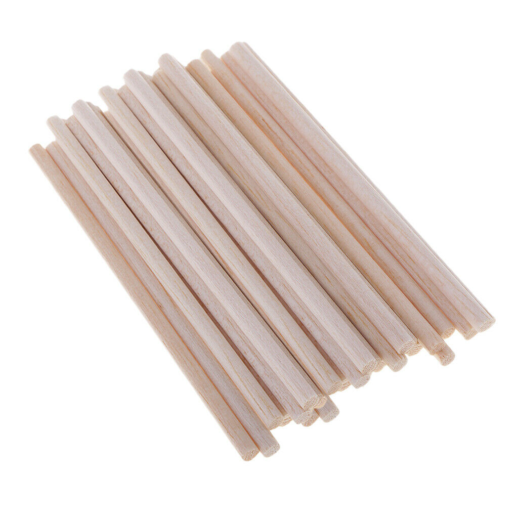 30 pcs Balsa Wooden Round Sticks Dia-5mm,Length-120mm for Wooden Handcrafts or