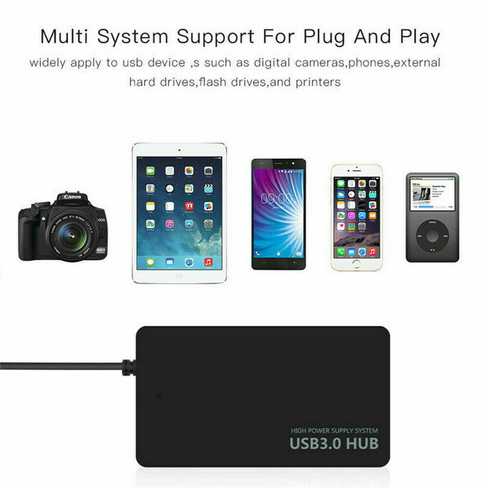 USB 3.0 4 Port Multi High Speed Expansion Desktop HUB Splitter PC Laptop Adapter