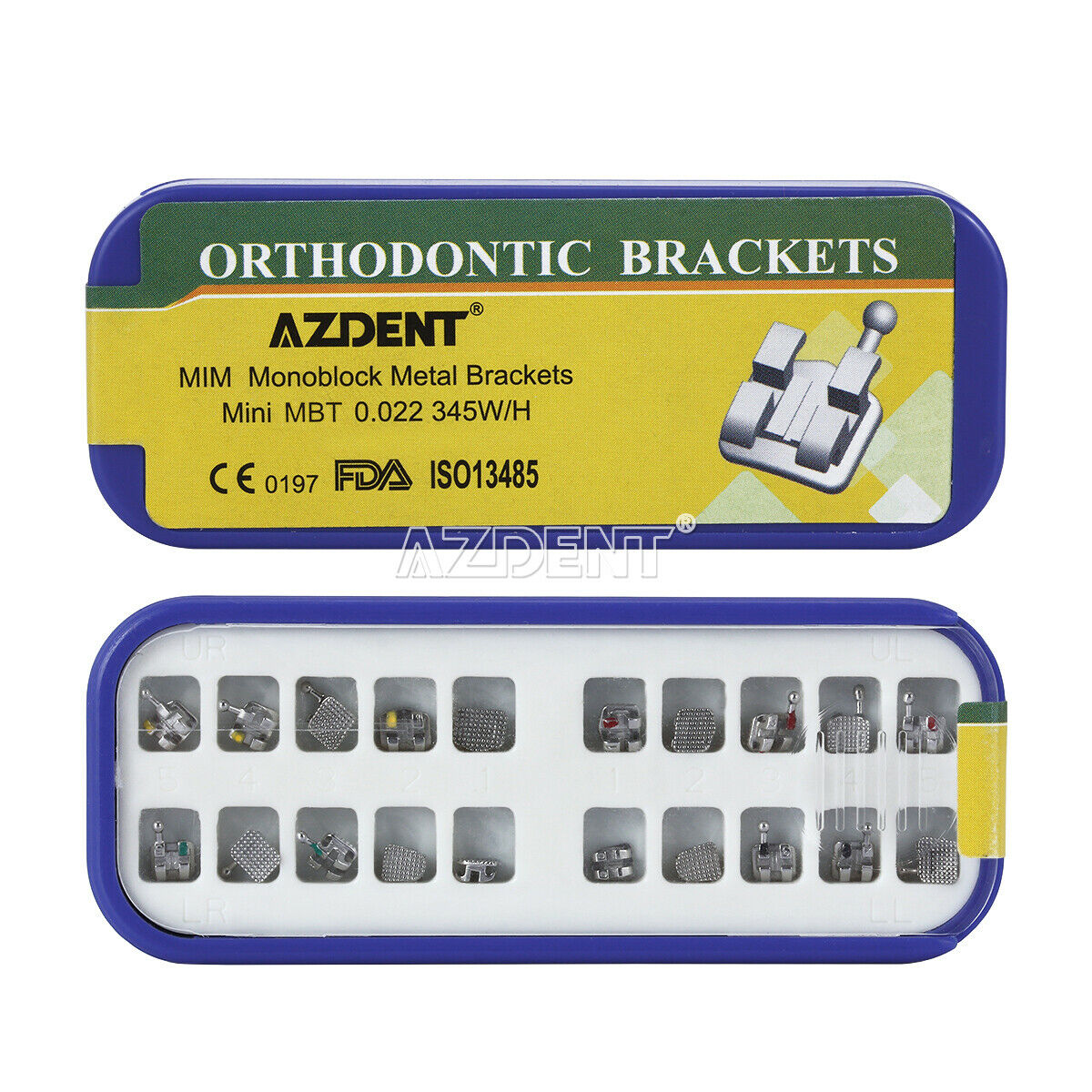 20 X Dental MIM Monoblock Brackets Braces Mini MBT.022 3-4-5 Hooks 20PC/Kit AZ