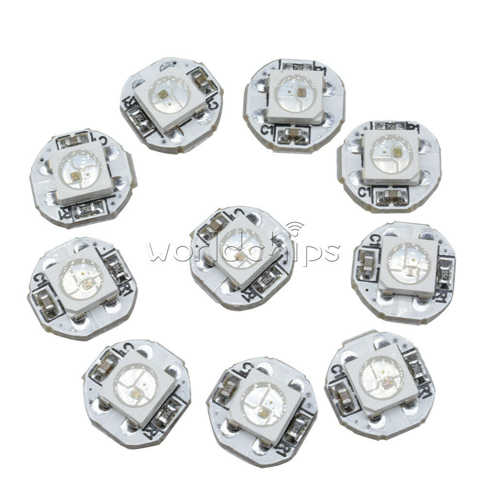 50pcs WS2812B 5050 RGB LED &PCB Board 1-LED 10x3mm Module Pixel Light 5V for DIY
