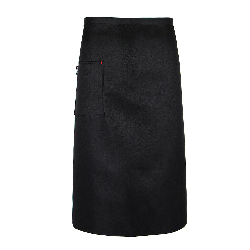 Half Length Apron Chef Baker Hotel Servers Waiters Apron with Pocket Black