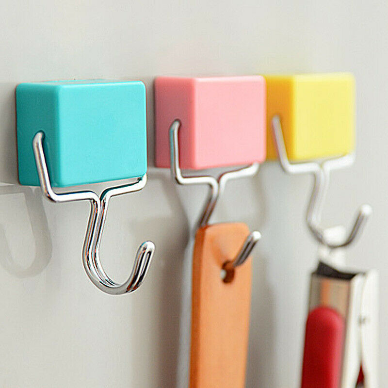 1 PC Strong Magnet Magnetic Sticky Hook Non Trace Stick On Fridge Door Kitchen