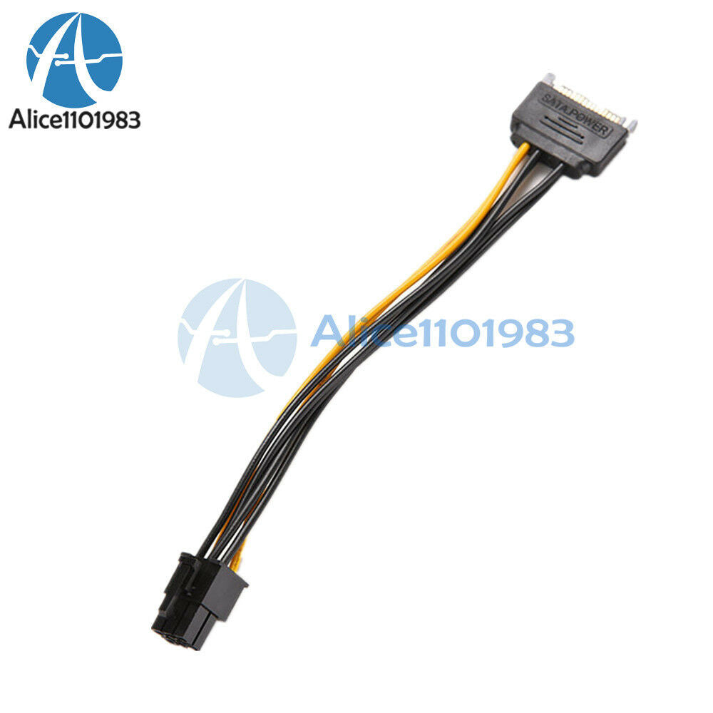 SATA 15 Pin Male to 6 Pin PCI-Express PCI-E Card Power Adapter Cable 20cm Gift