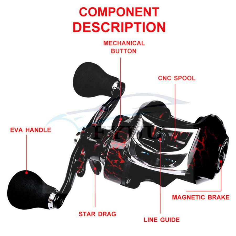 Fishing Baitcasting Reel 18 + 1BB 7.1:1 Gear Ratio Salt/Freshwater Right Hand