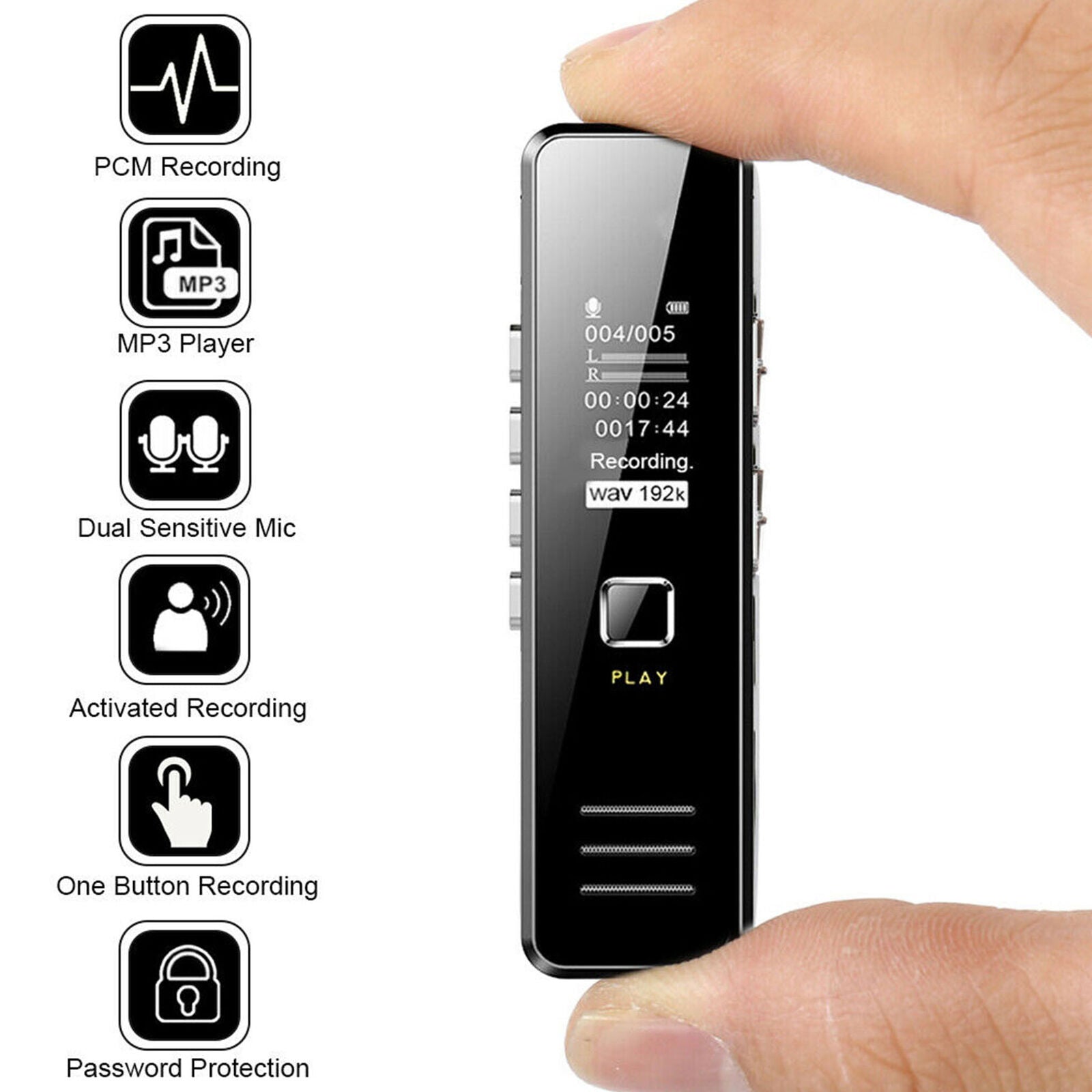 Digital Voice Audio Sound Recorder MP3 Player Dictaphone Noise Reduction 32GB