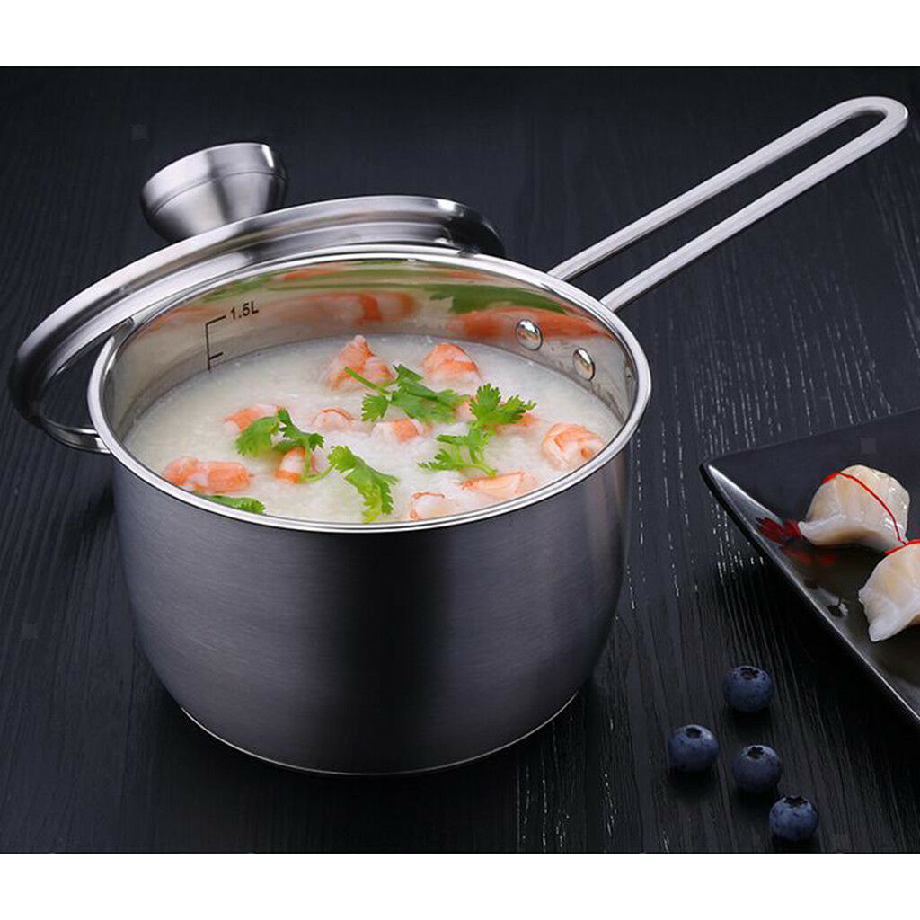 Nonstick Cookware Handy Pot Sauce Pan with Glass Lid, Small Milk Pan Boiler