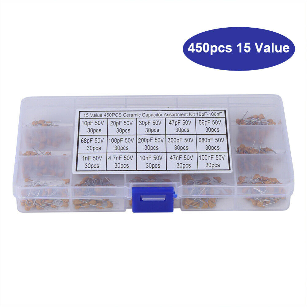 450pcs 50V-100NF 50V Ceramic Capacitor Assorted kit Multi-layer Assortment Set