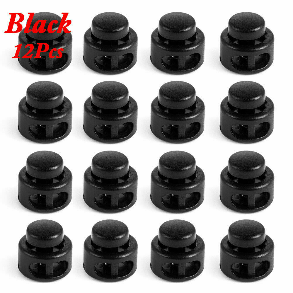 12x Cord lock 5mm toggle stopper clip clamp drawstring buckle spring catch Lots