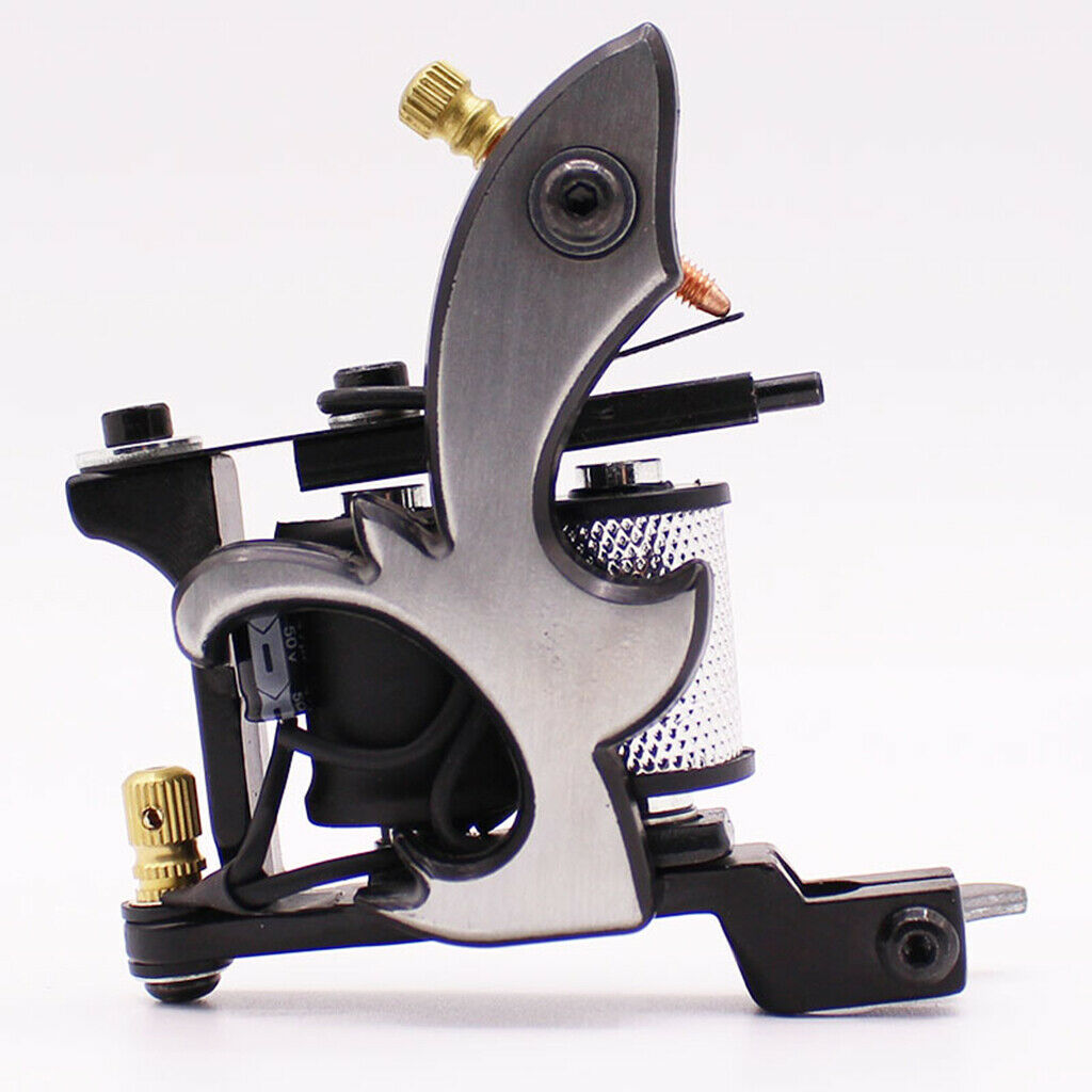 Black Alloy Tattoo Motor Shader Liner 10 Wraps Coil Machine and 3 Regulators