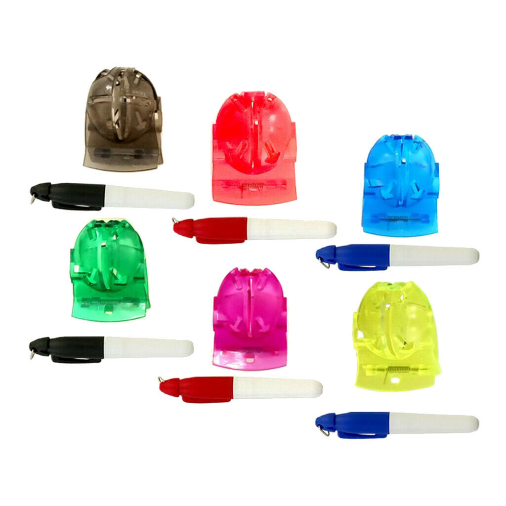 6 Packs Tongs Golf Ball Line Marker Alignment Pens Drawing Tool Accessories