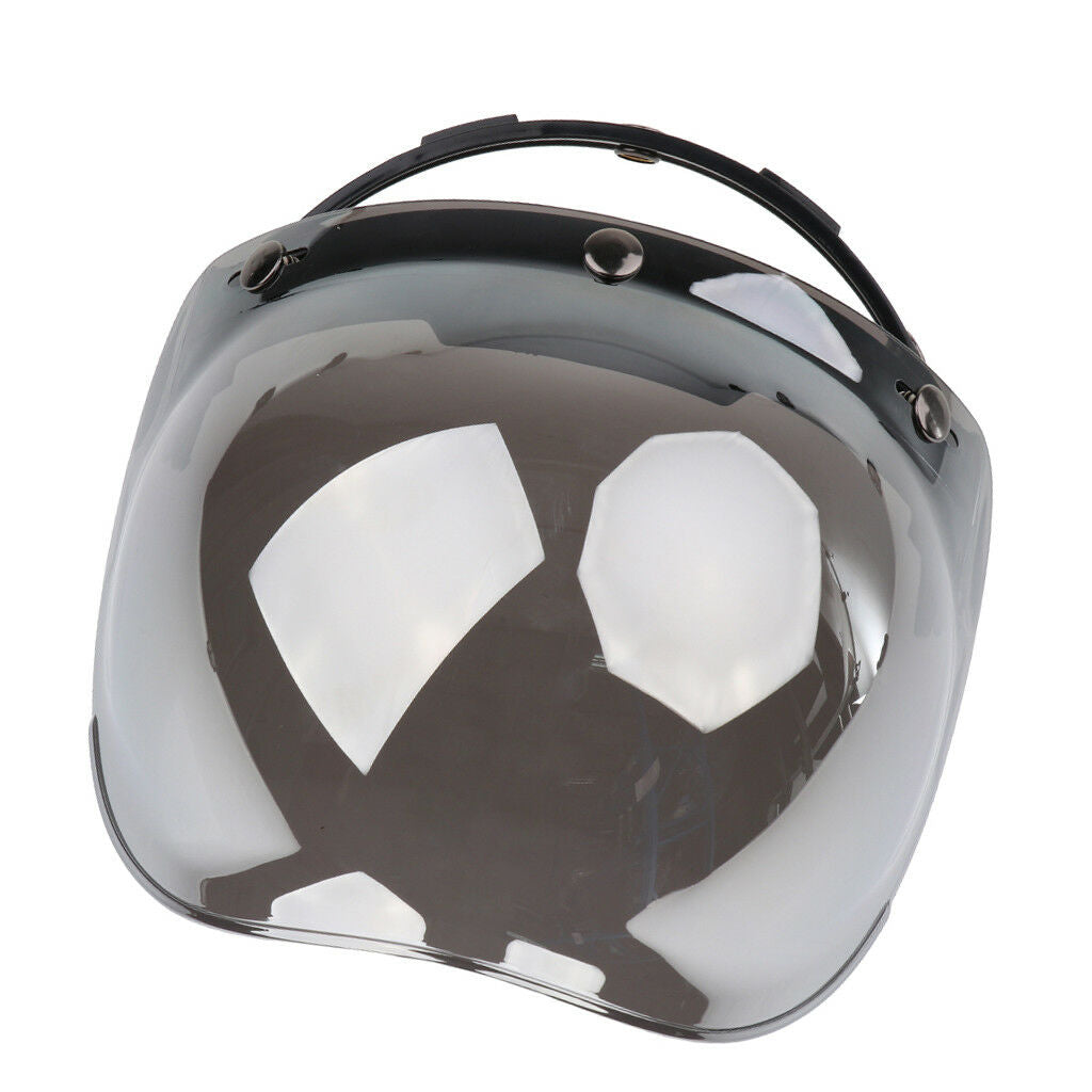 Motorcycle Flip Up 3 Snap Bubble Visor Dirt Bike Helmet Face Wind Shield