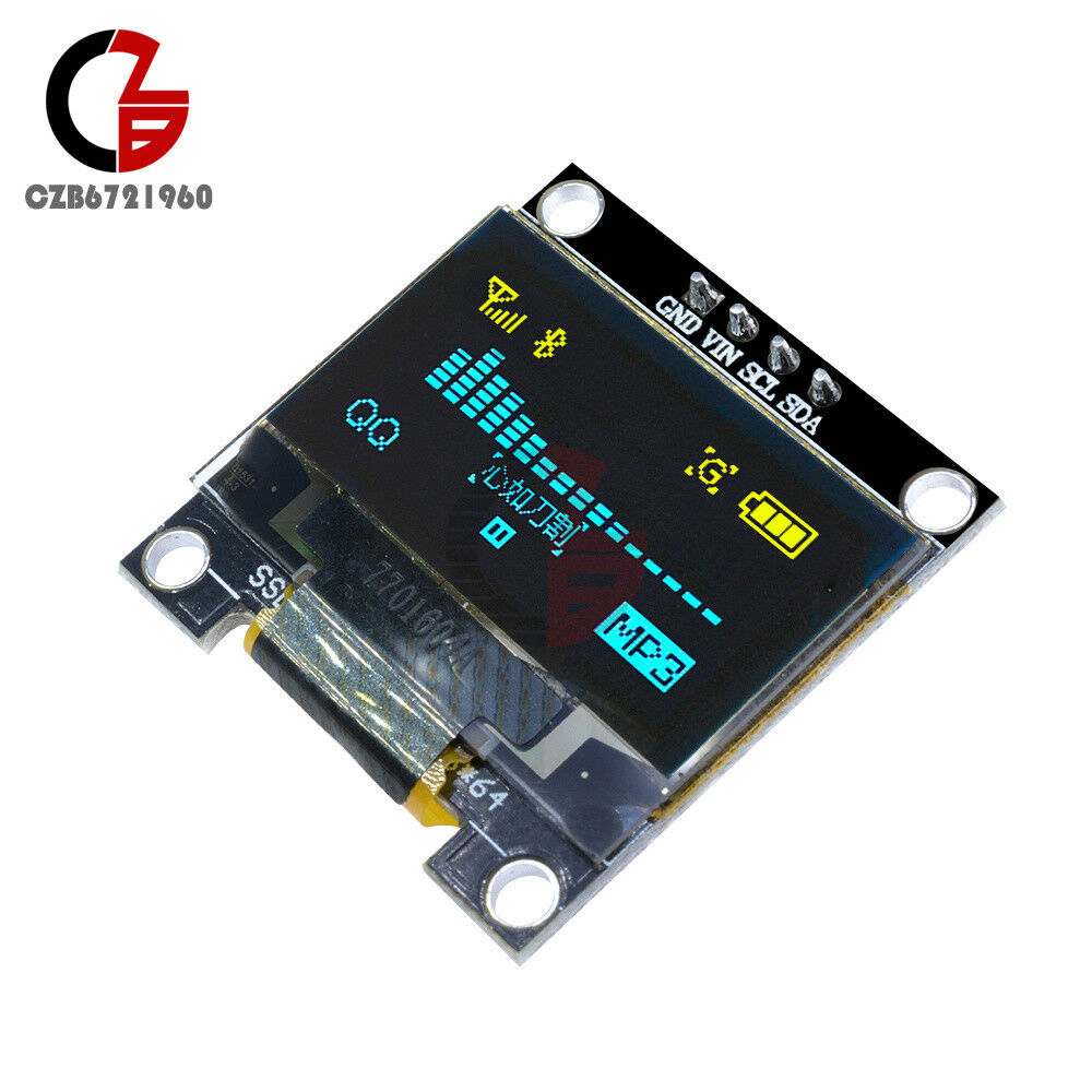 Yellow&Blue 0.96" I2C IIC 128x64 OLED Serial LCD LED Display Module for Arduino