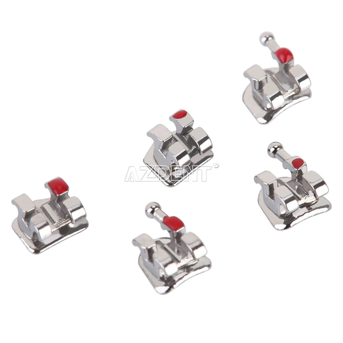 50 X Dental Orthodontic Brackets Braces Metal Mini Roth.018 3 4 5 Hooks AZDENT