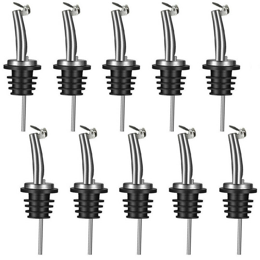 10 x NEW Stainless Liquor Spirit Bar Wine Bottle Pour Flow Pourer Tapered Spout