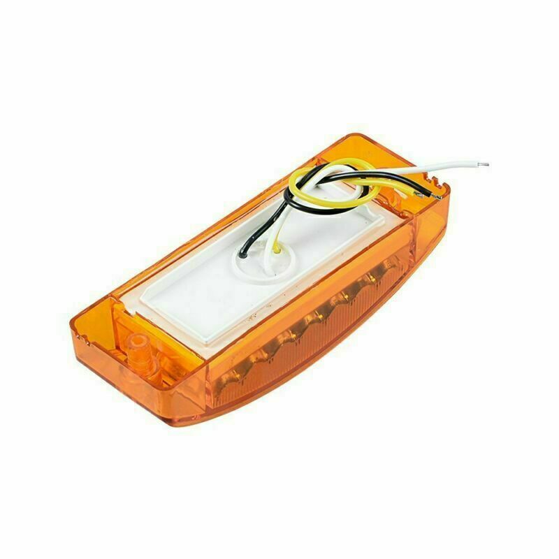 4x Red + Amber 21-LED Side Marker Clearance Tail Lights Trailer Truck Camper 12V