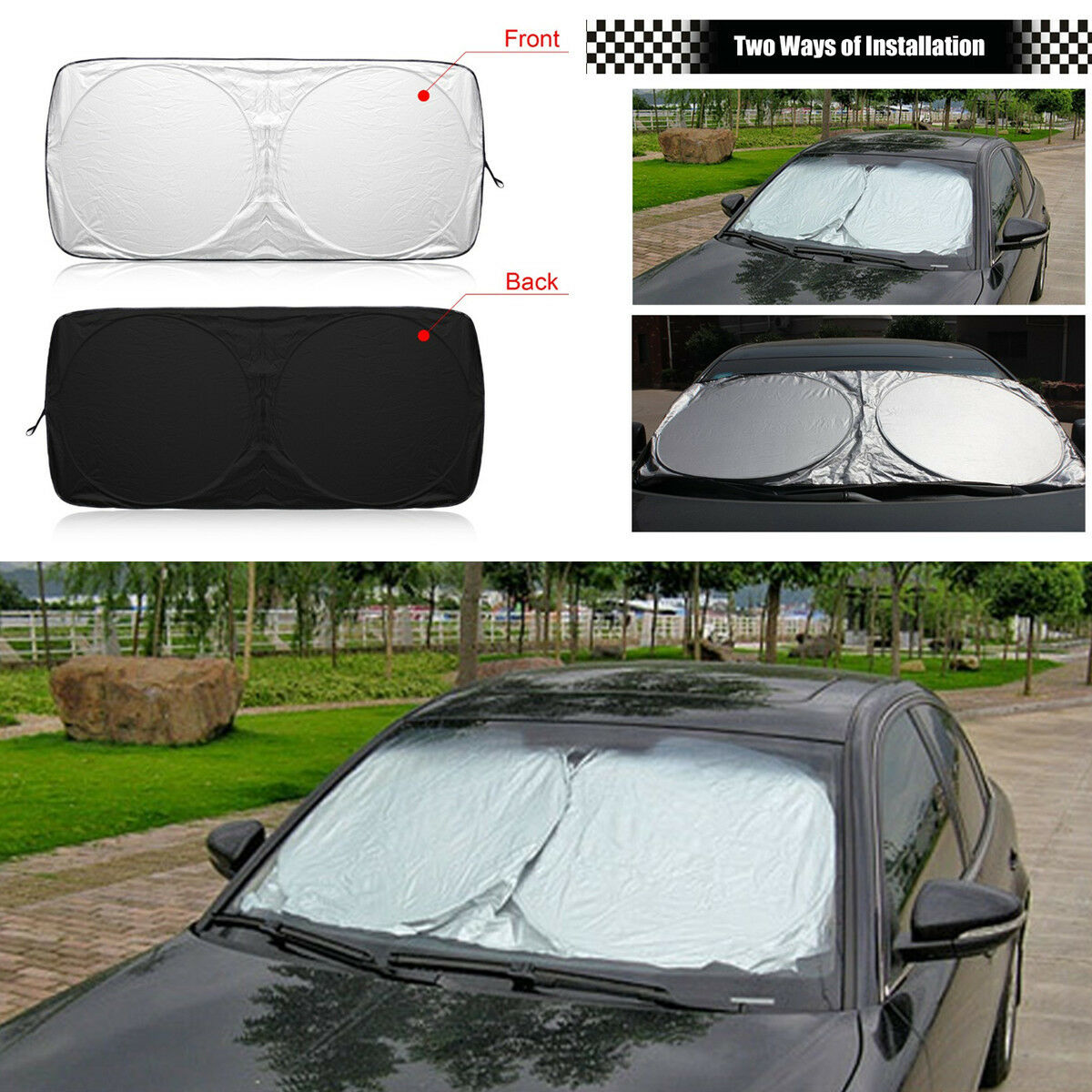 150cm*70cm Auto Car Front Windshield Cover Window Sun Shade UV Visor Protection