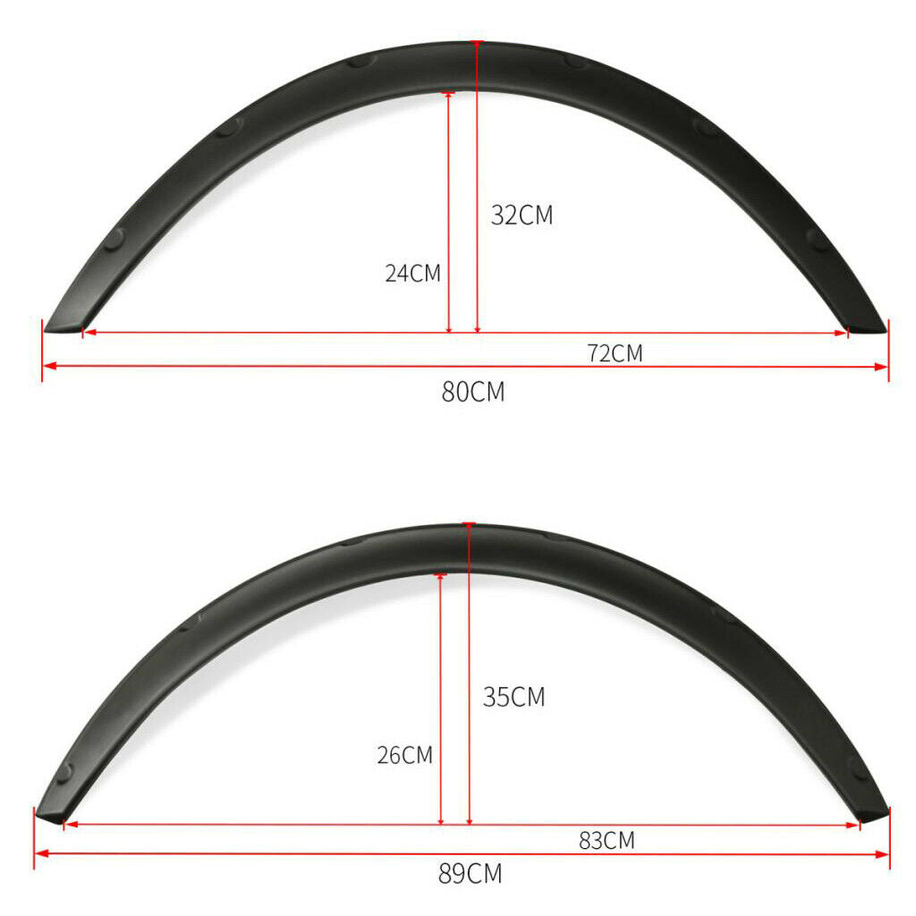 4pcs Automotive Fender  Trim Wheel Arch Moulding Body Refit